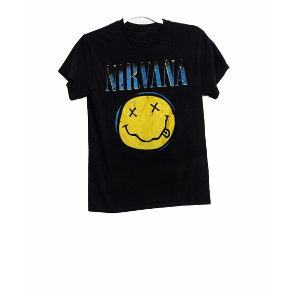 Nirvana Mens Black T-Shirt Short Sleeve Pure Cotton Crew Neck Graphic Print S - Picture 4 of 8